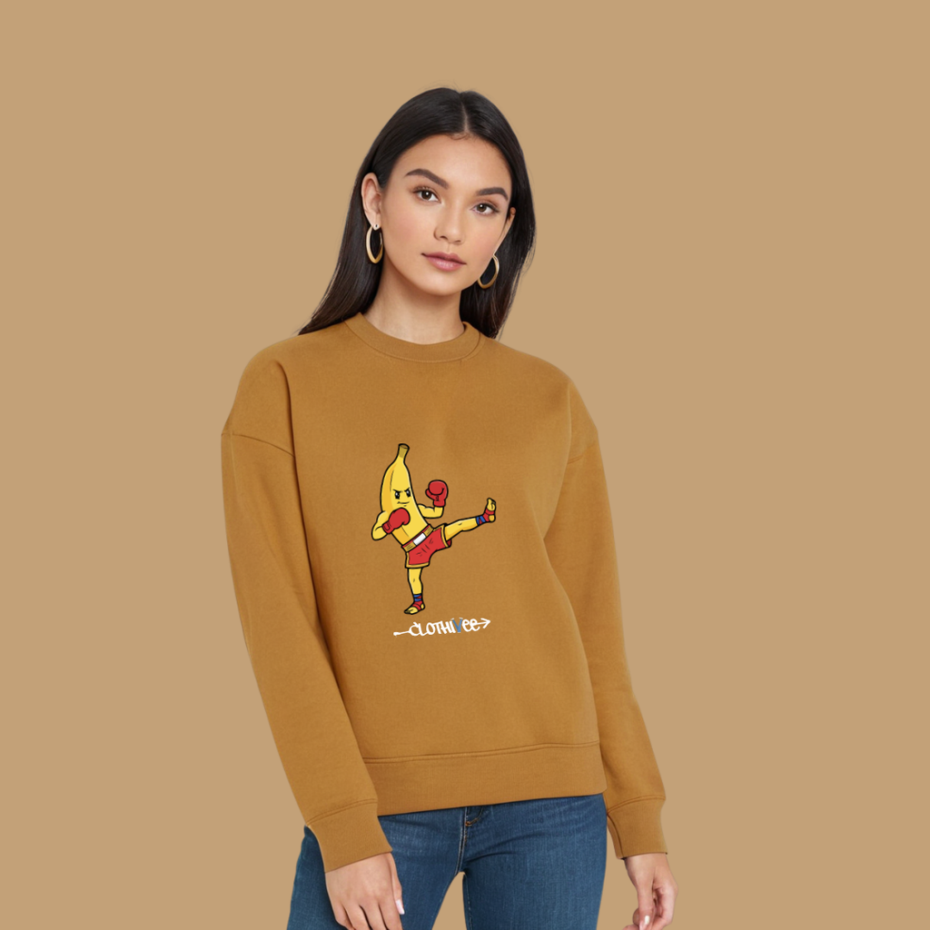 Clothivee Kickboxing Banana Women Sweatshirt