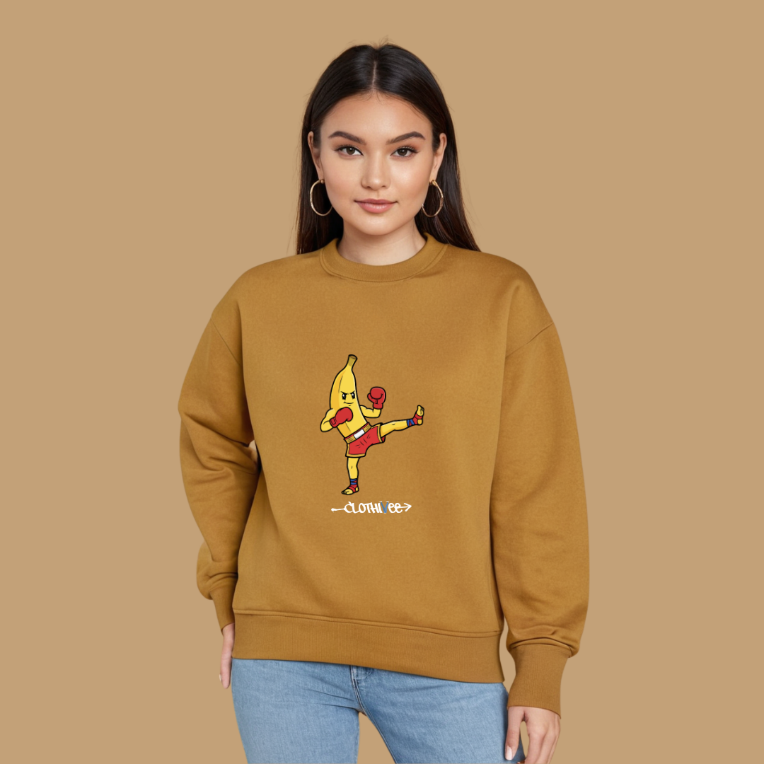 Clothivee Kickboxing Banana Women Sweatshirt