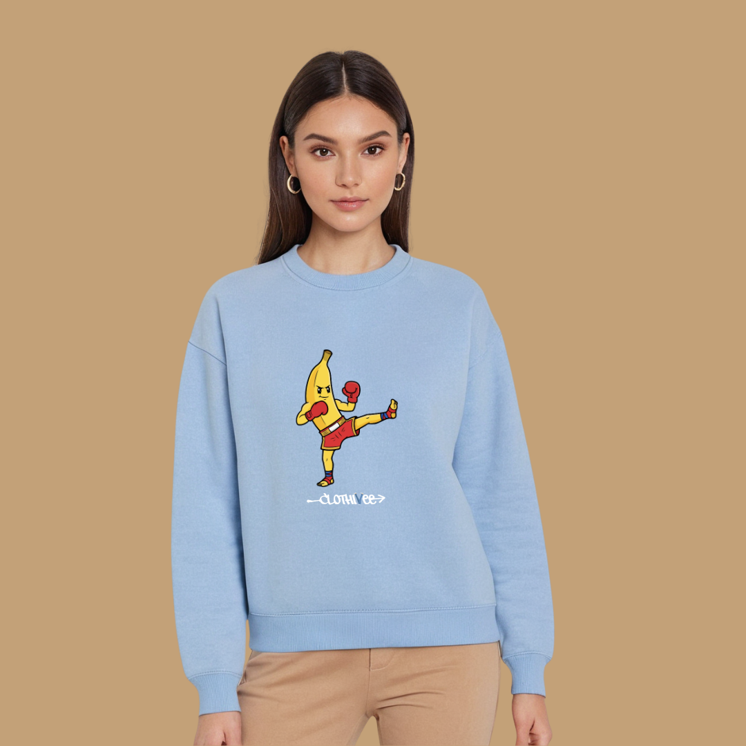 Clothivee Kickboxing Banana Women Sweatshirt