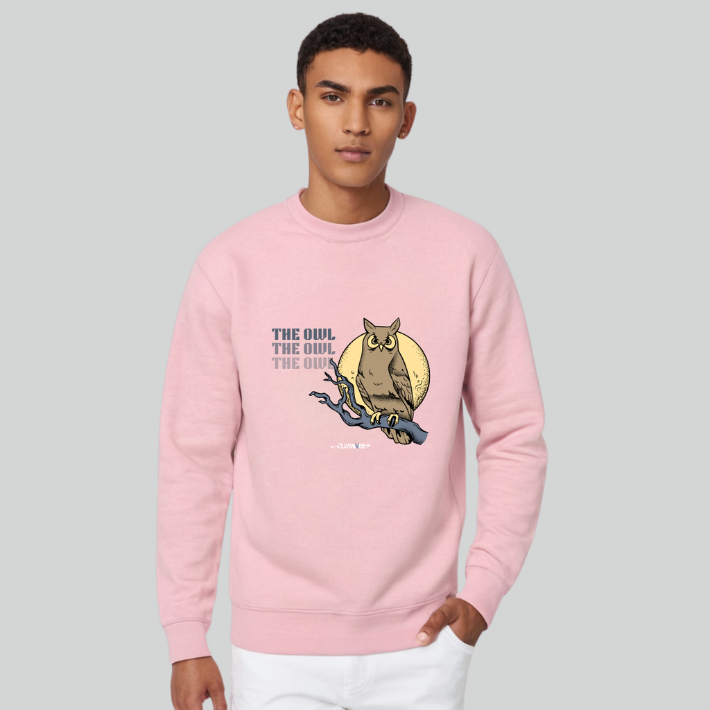 Clothivee Owl Moon Crew Neck Sweatshirt