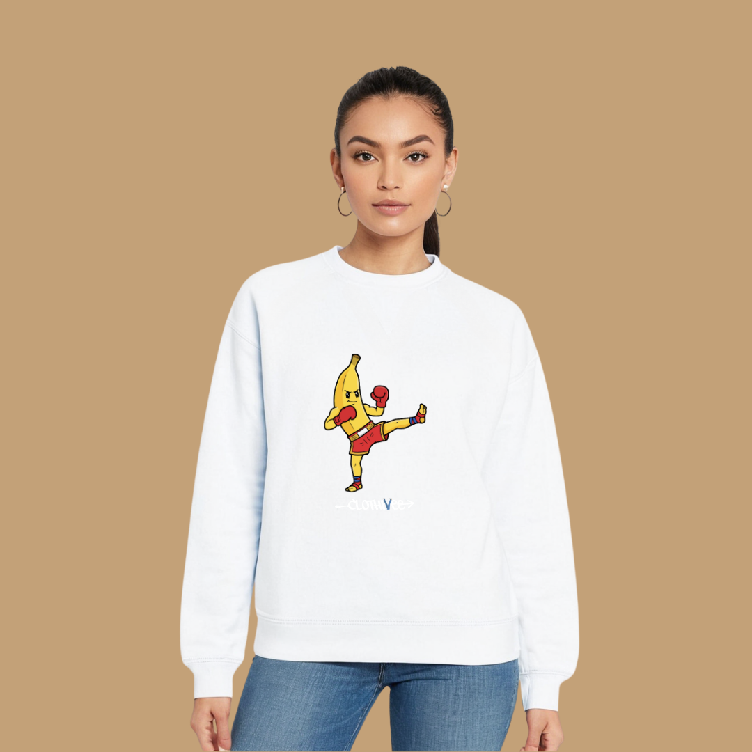 Clothivee Kickboxing Banana Women Sweatshirt