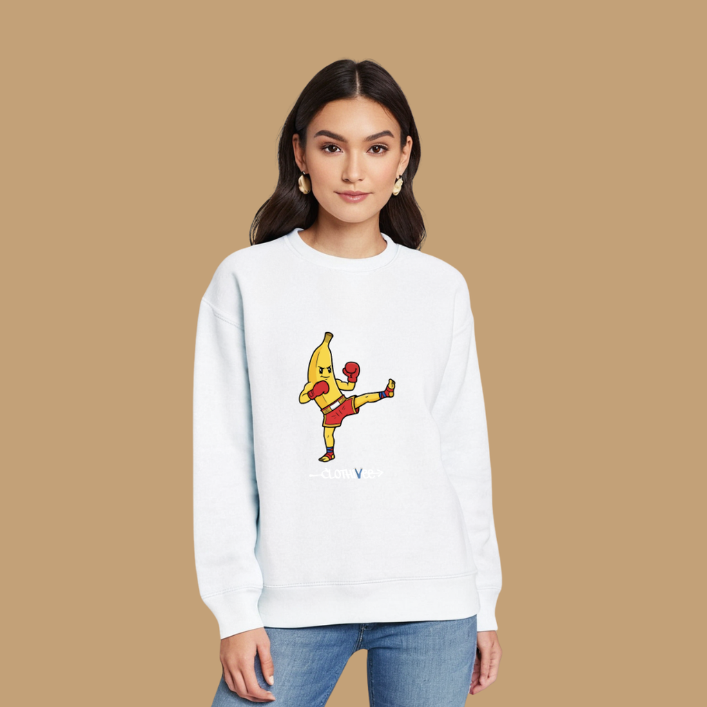 Clothivee Kickboxing Banana Women Sweatshirt
