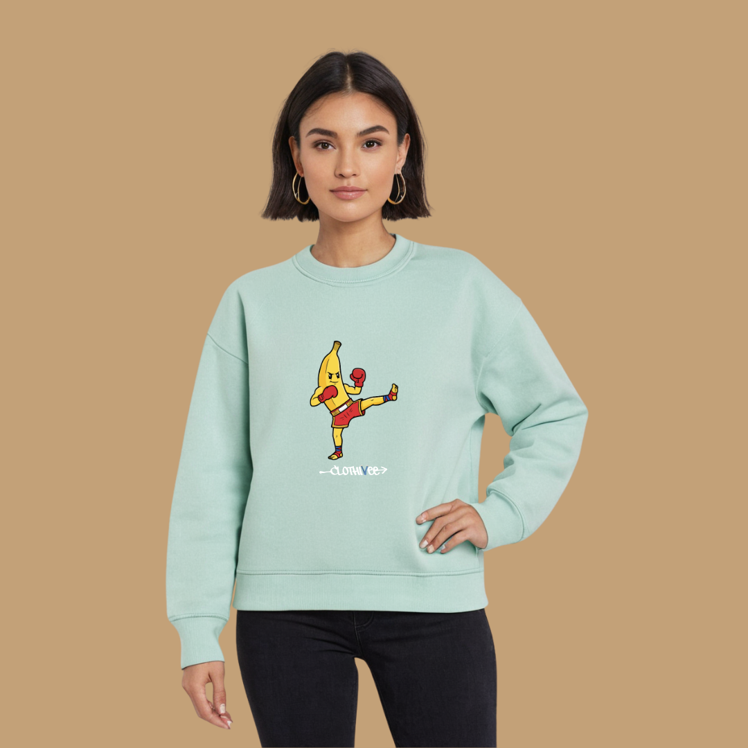 Clothivee Kickboxing Banana Women Sweatshirt