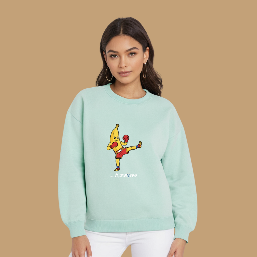 Clothivee Kickboxing Banana Women Sweatshirt