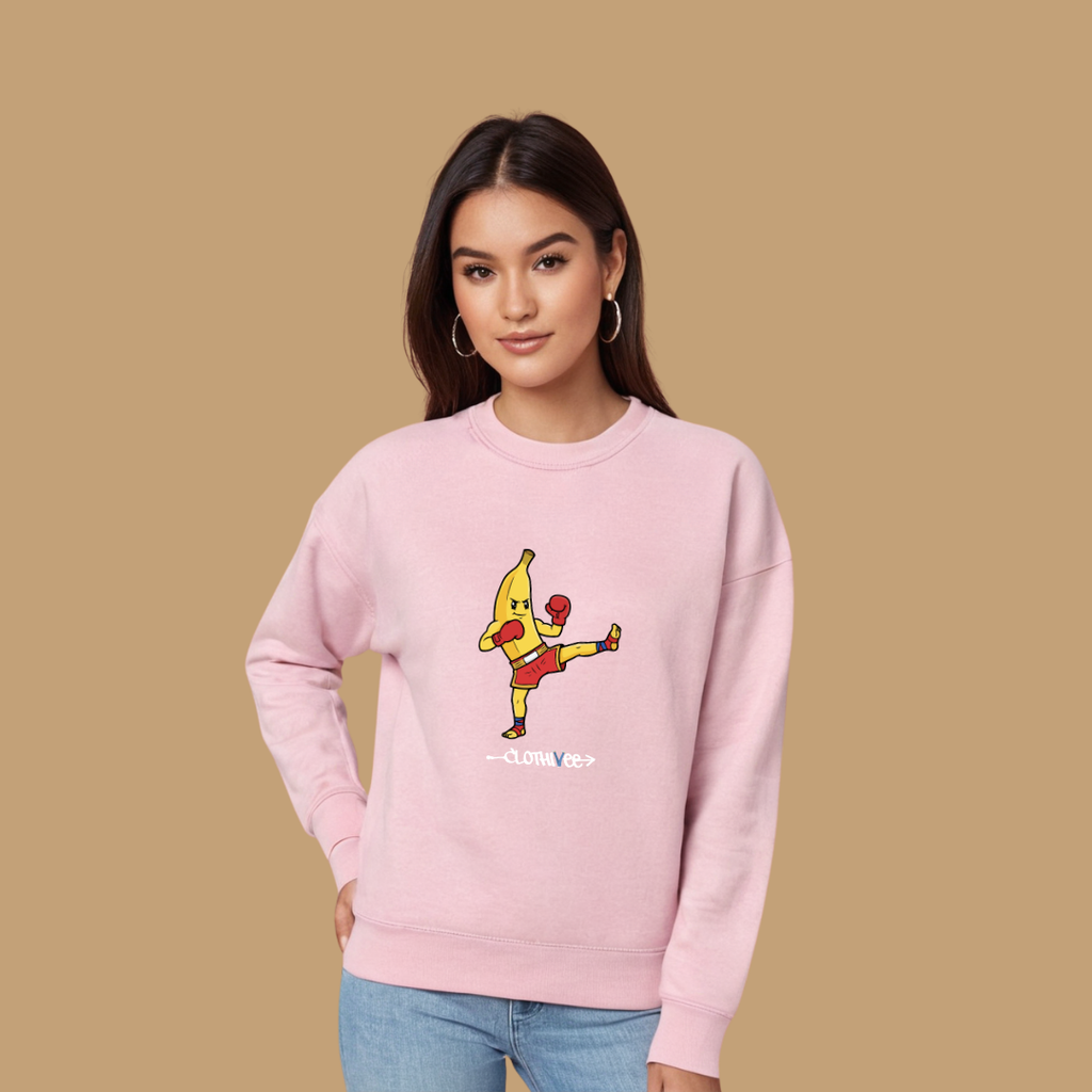 Clothivee Kickboxing Banana Women Sweatshirt