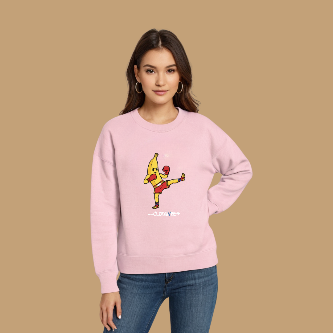 Clothivee Kickboxing Banana Women Sweatshirt