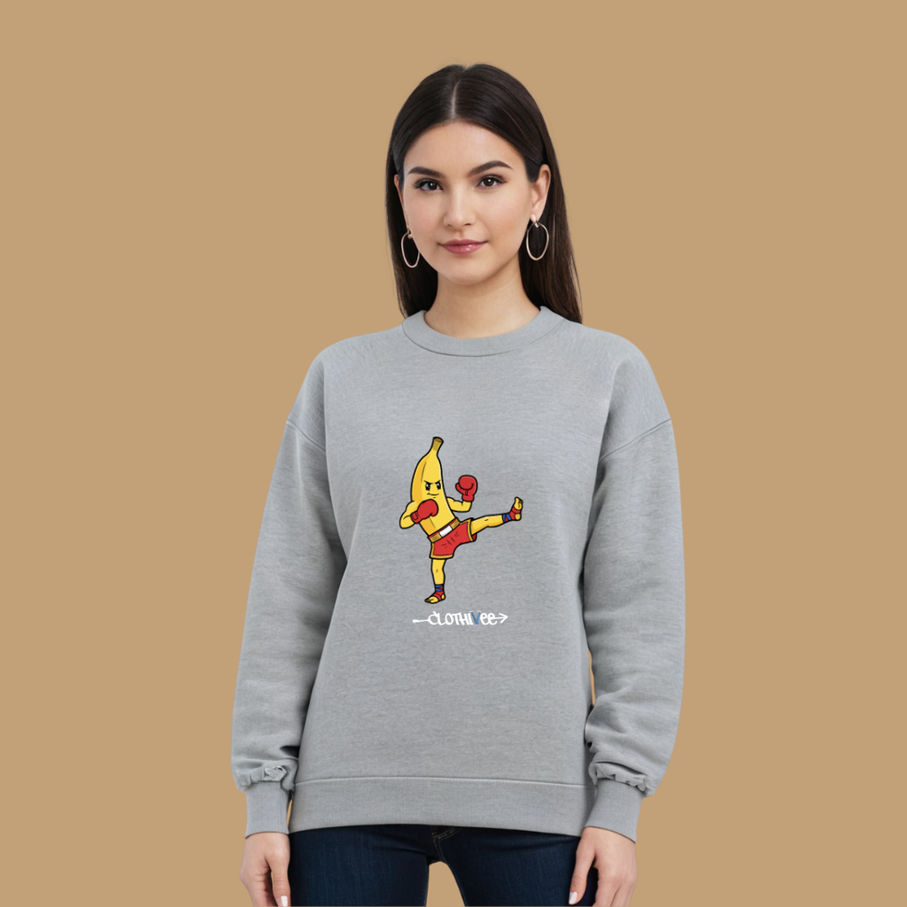 Clothivee Kickboxing Banana Women Sweatshirt