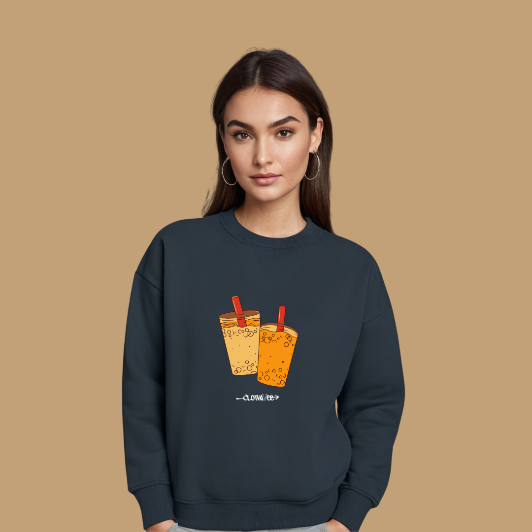 Clothivee Boba Duo Women Sweatshirt
