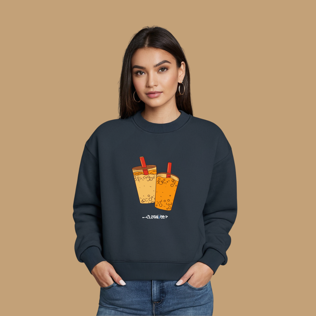 Clothivee Boba Duo Women Sweatshirt