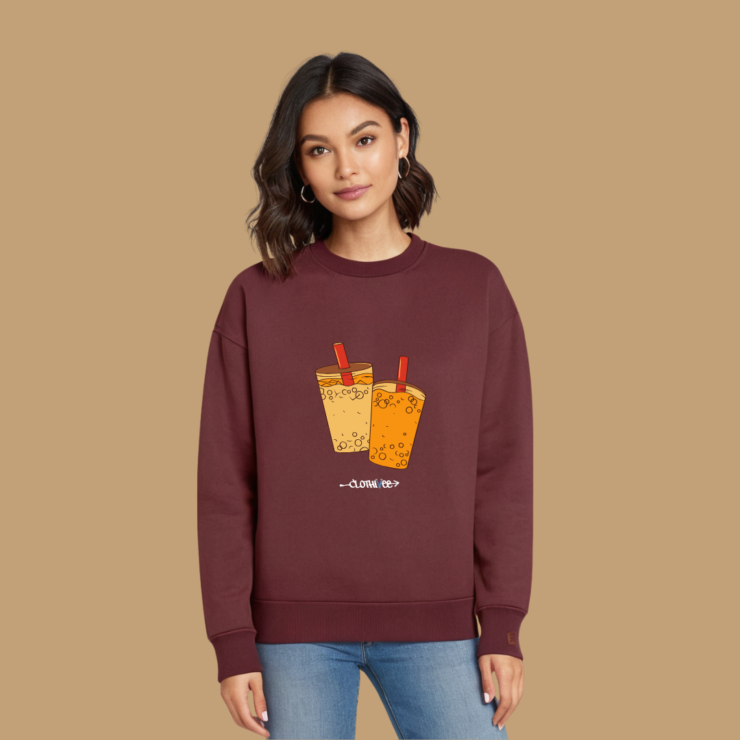 Clothivee Boba Duo Women Sweatshirt
