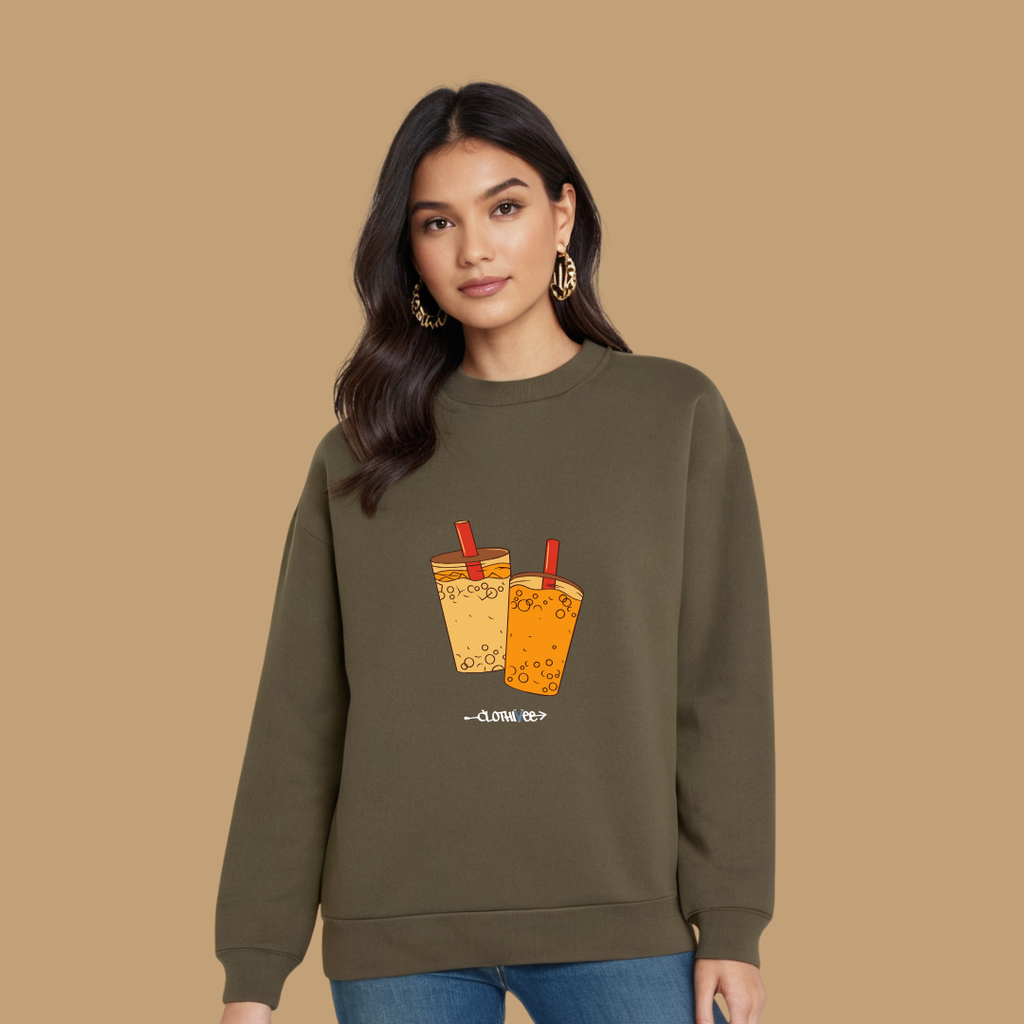 Clothivee Boba Duo Women Sweatshirt