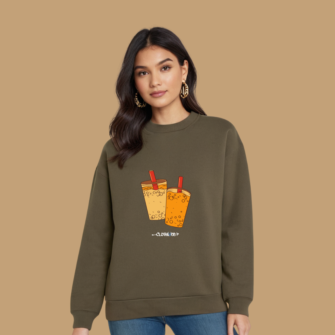 Clothivee Boba Duo Women Sweatshirt