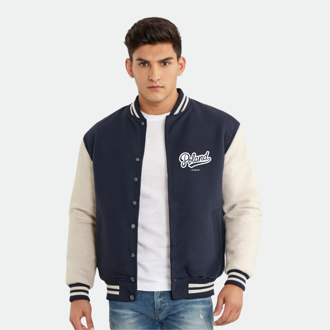 Clothivee Poland Script Varsity Jacket