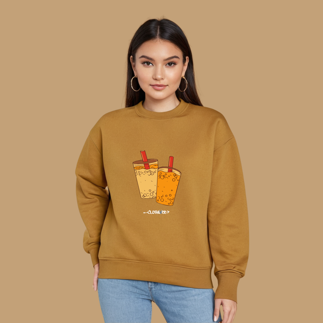 Clothivee Boba Duo Women Sweatshirt