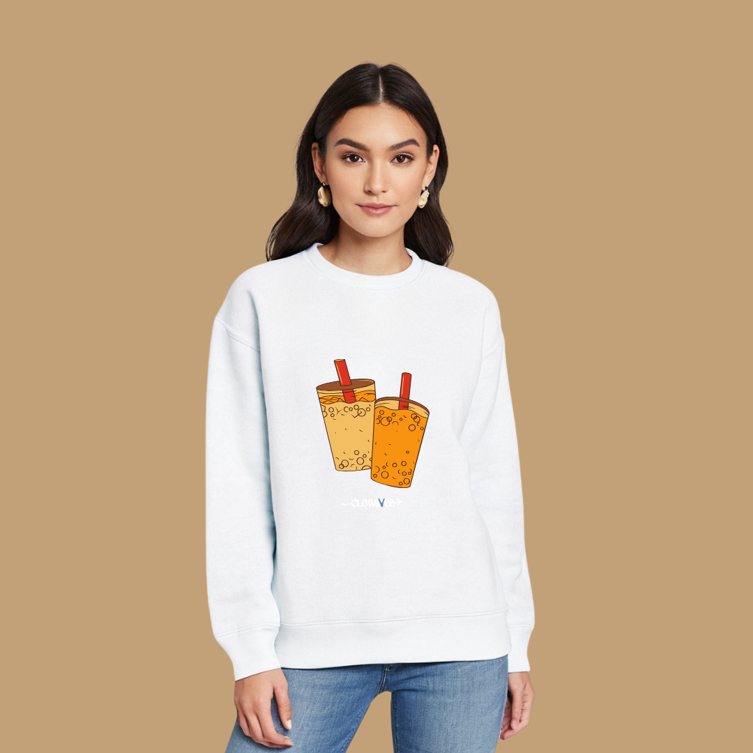 Clothivee Boba Duo Women Sweatshirt