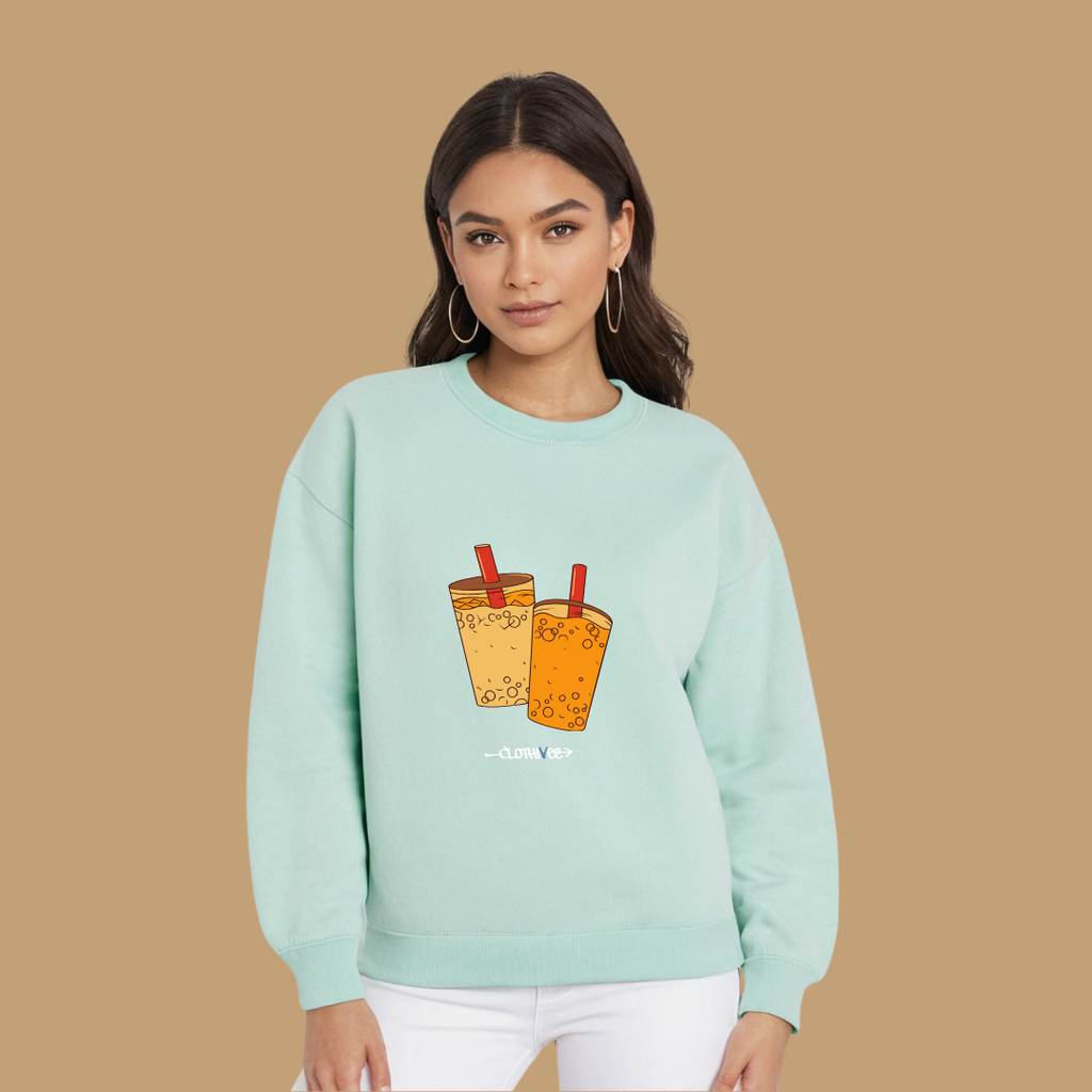 Clothivee Boba Duo Women Sweatshirt