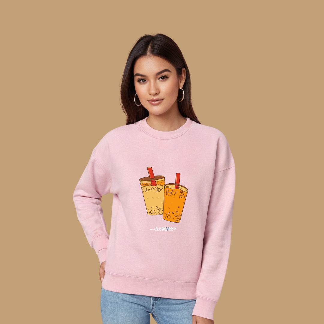 Clothivee Boba Duo Women Sweatshirt