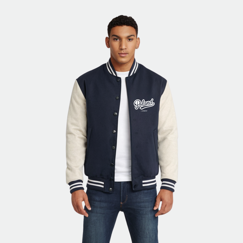 Clothivee Poland Script Varsity Jacket