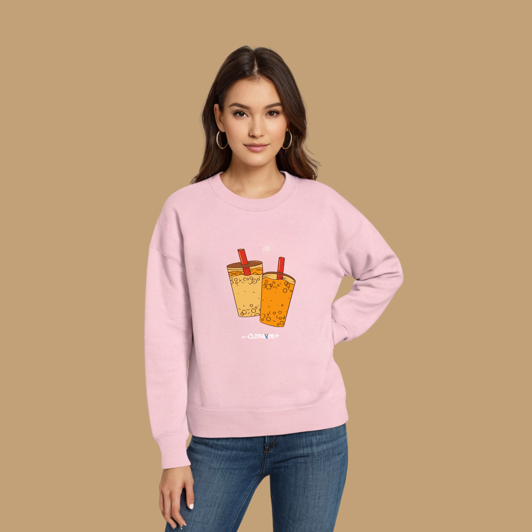Clothivee Boba Duo Women Sweatshirt