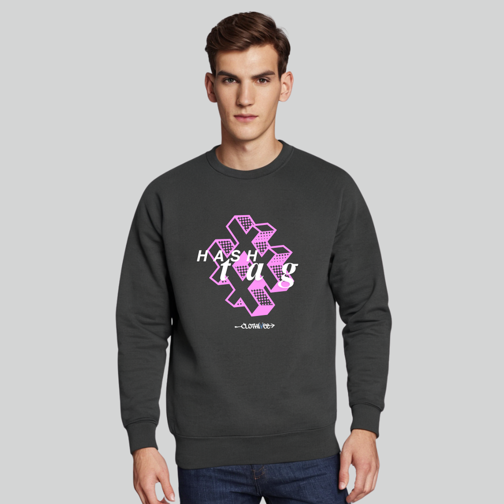 Clothivee Hashtag Vibe Crew Neck Sweatshirt