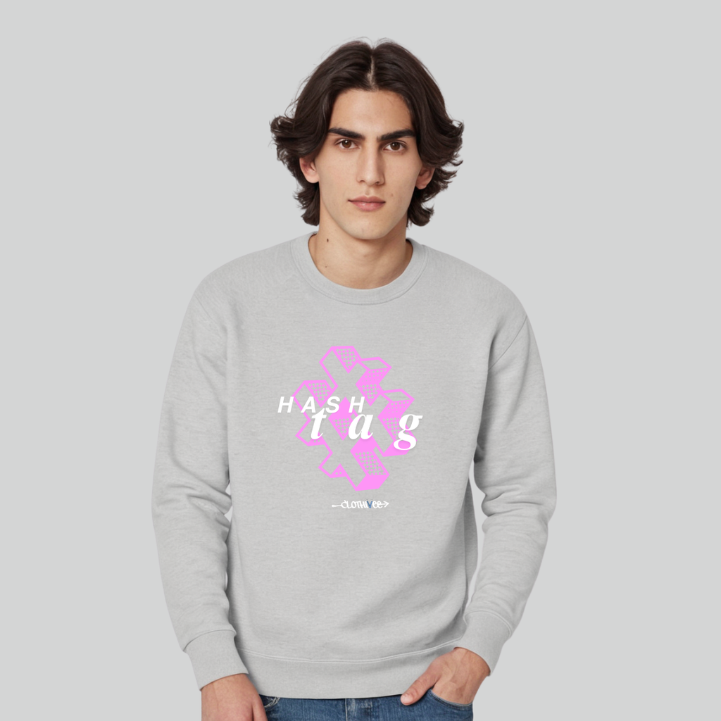 Clothivee Hashtag Vibe Crew Neck Sweatshirt