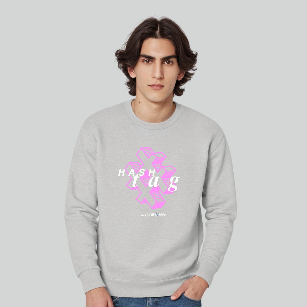 Clothivee Hashtag Vibe Crew Neck Sweatshirt