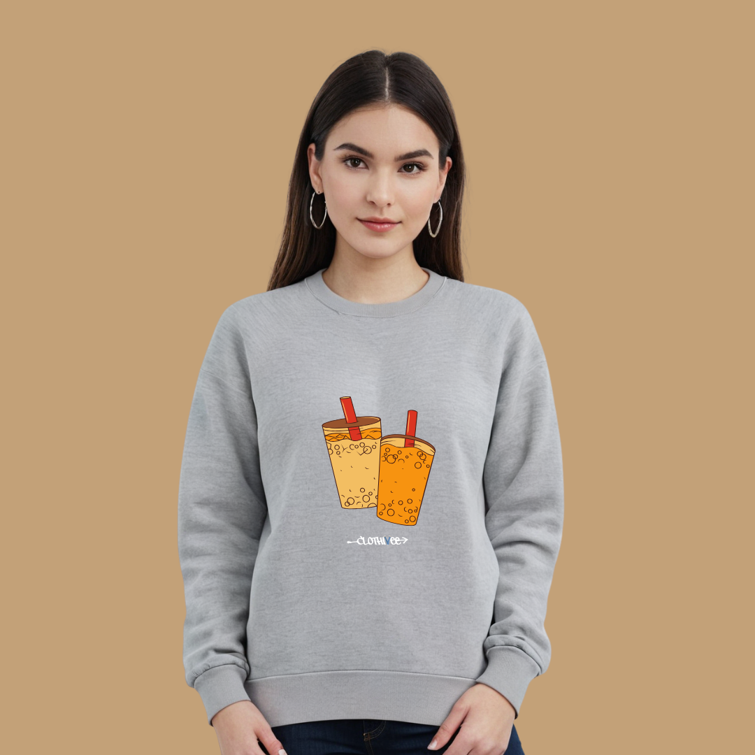 Clothivee Boba Duo Women Sweatshirt