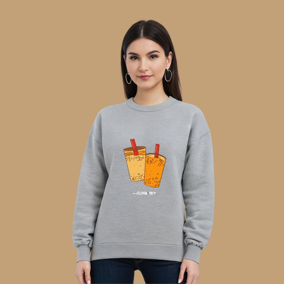 Clothivee Boba Duo Women Sweatshirt