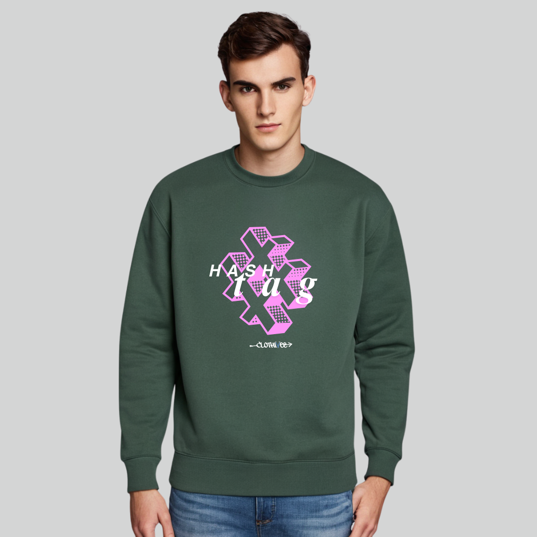 Clothivee Hashtag Vibe Crew Neck Sweatshirt