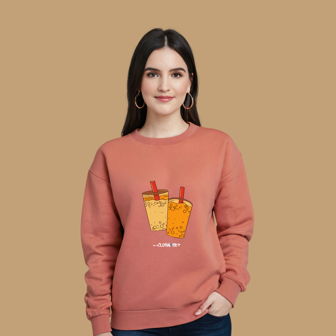 Clothivee Boba Duo Women Sweatshirt