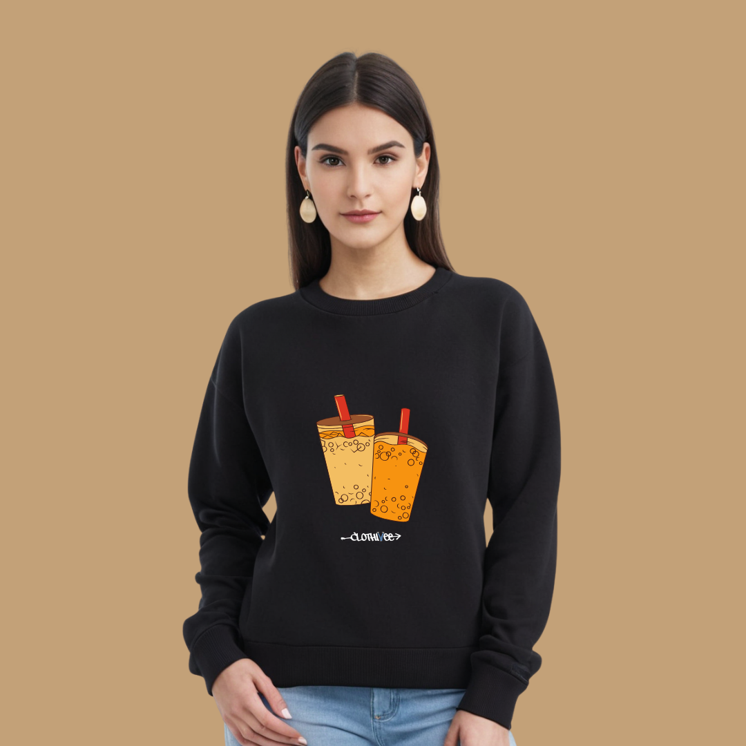 Clothivee Boba Duo Women Sweatshirt