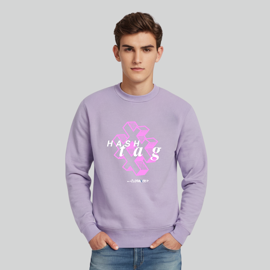 Clothivee Hashtag Vibe Crew Neck Sweatshirt