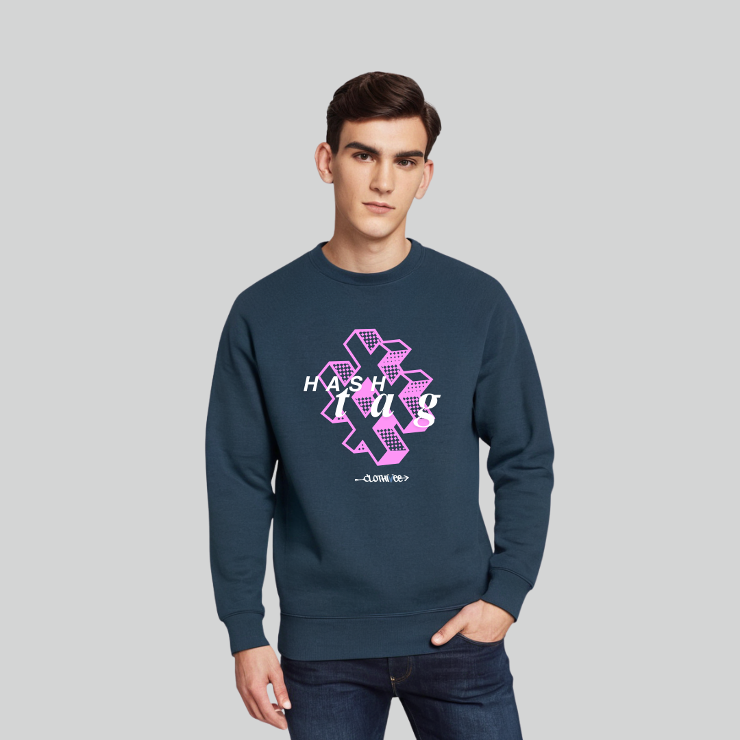 Clothivee Hashtag Vibe Crew Neck Sweatshirt