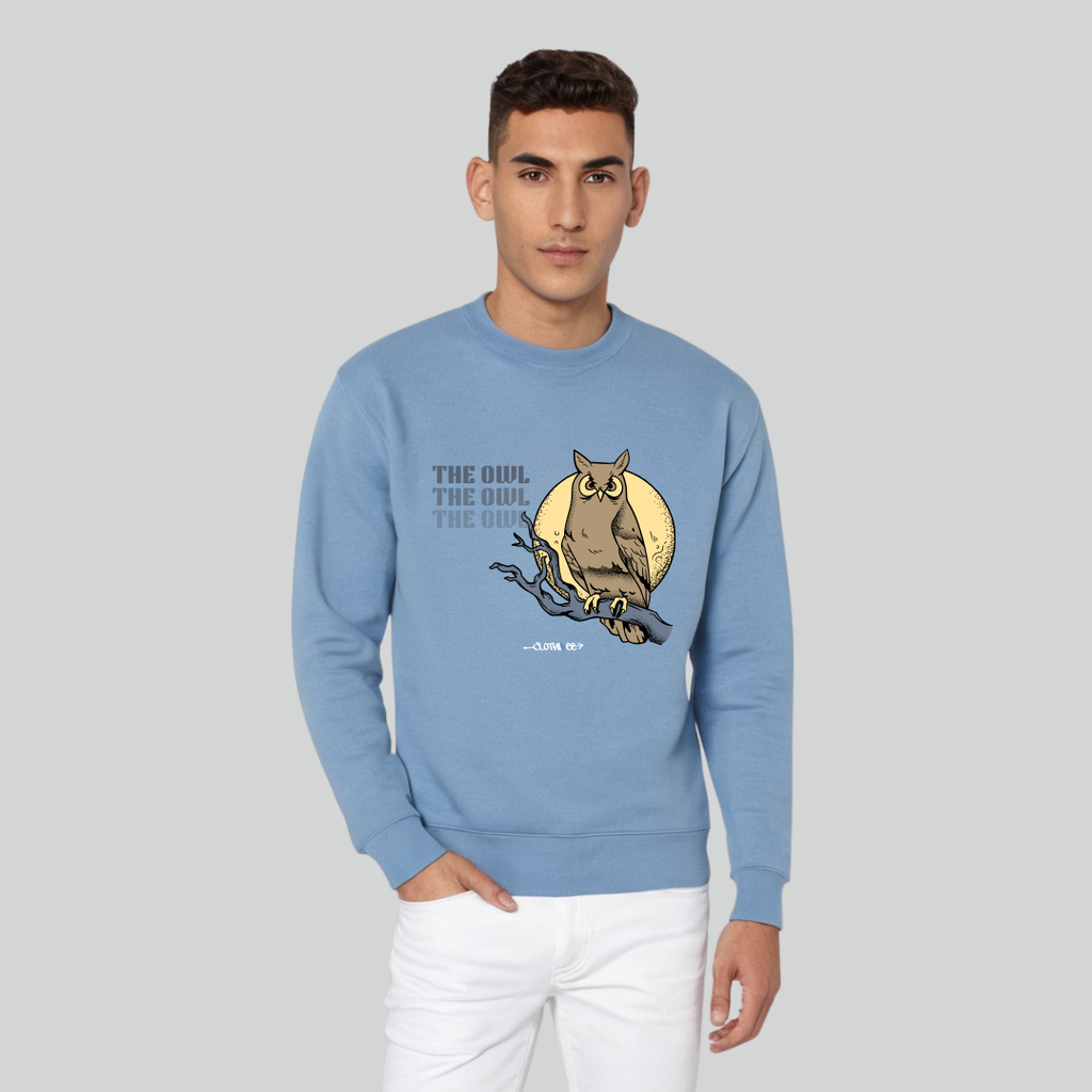 Clothivee Owl Moon Crew Neck Sweatshirt