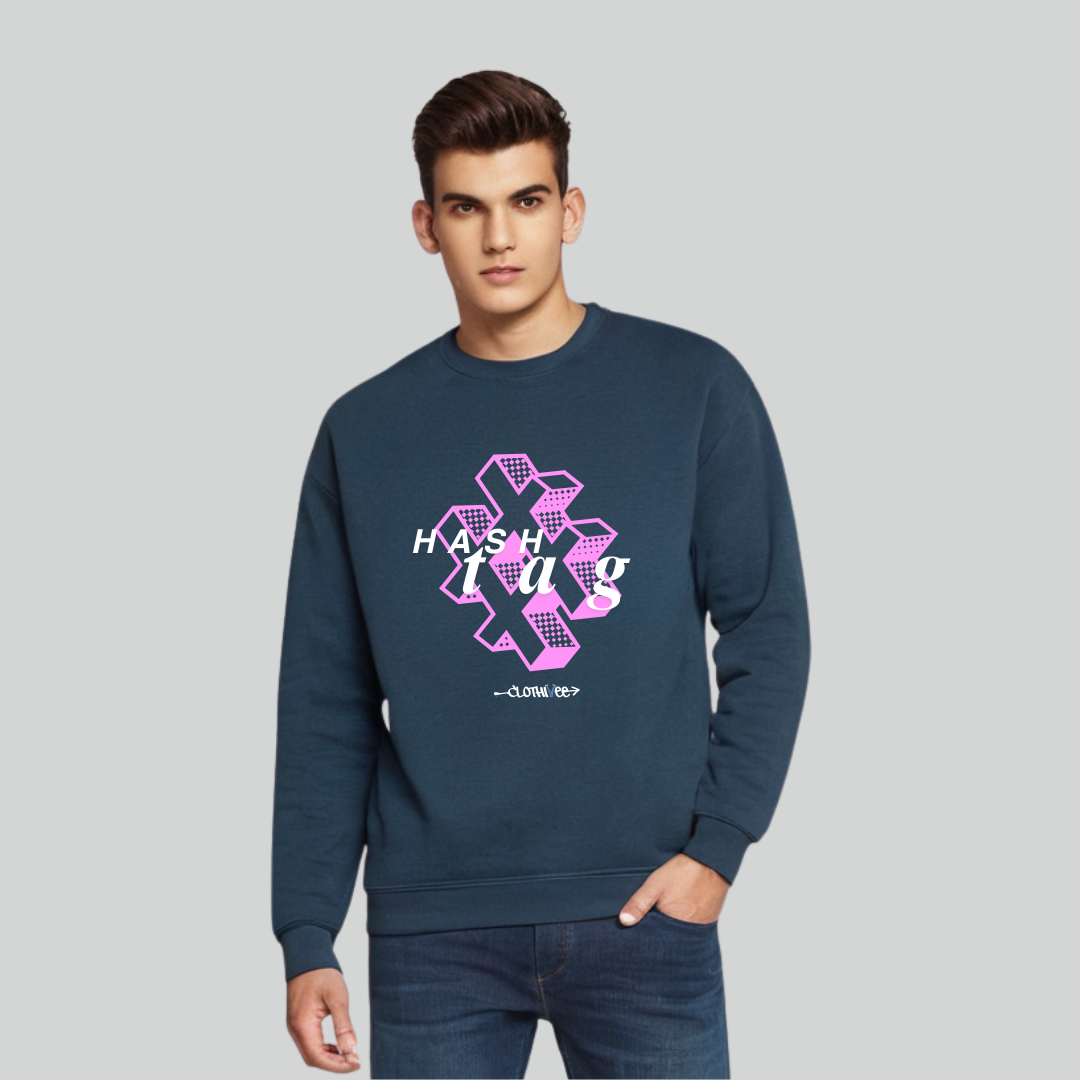 Clothivee Hashtag Vibe Crew Neck Sweatshirt