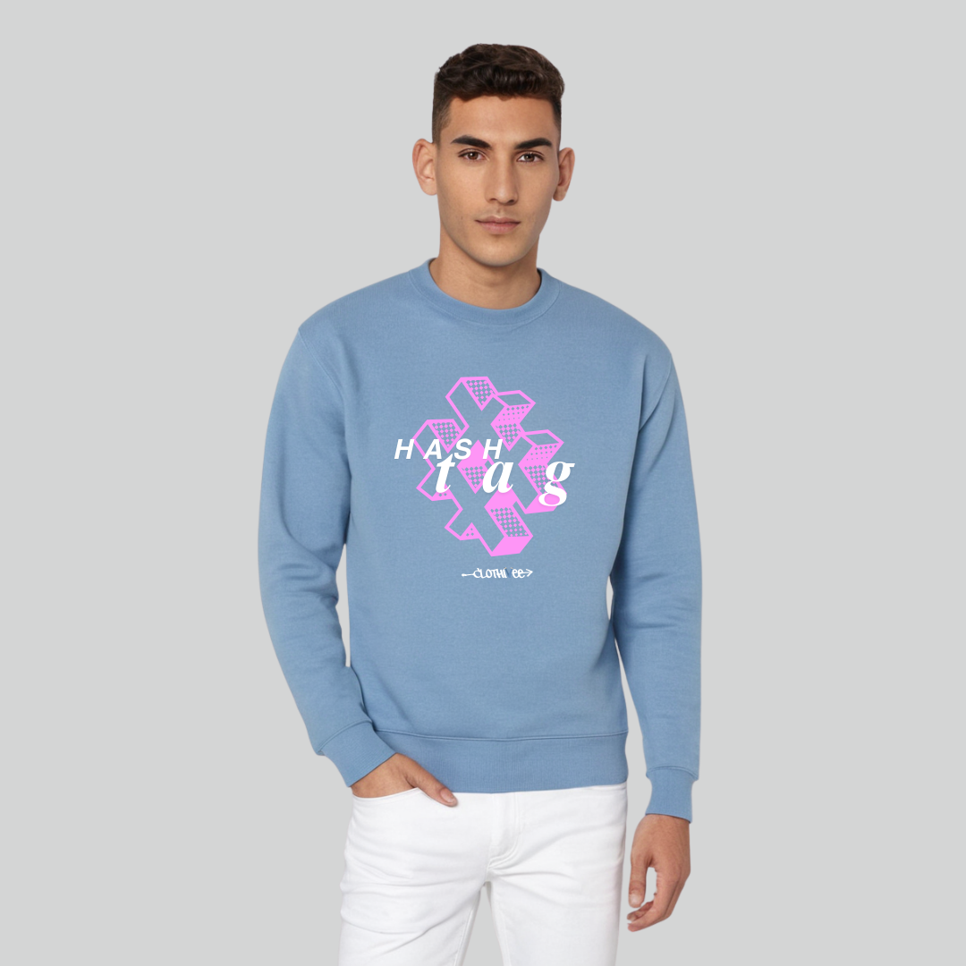 Clothivee Hashtag Vibe Crew Neck Sweatshirt