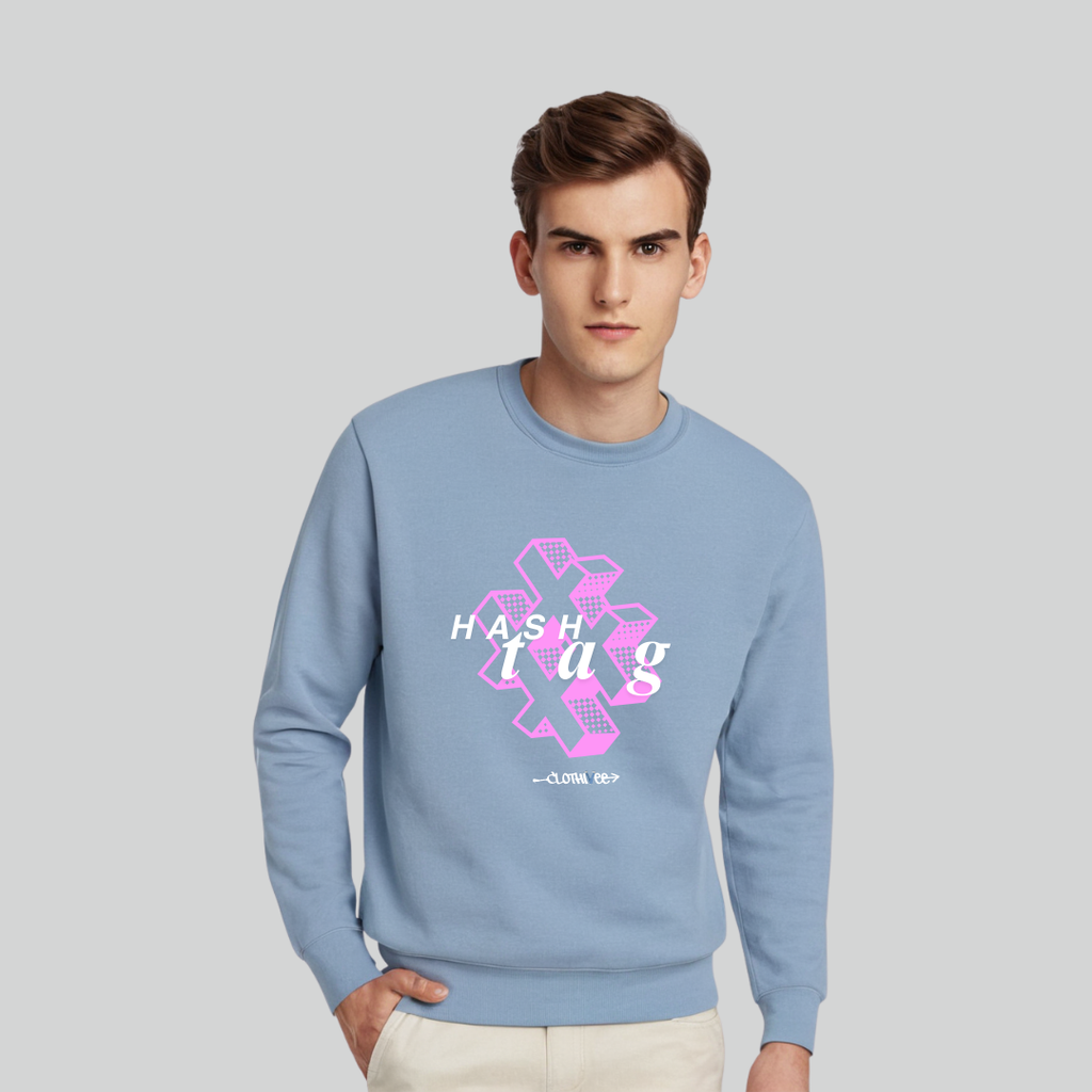 Clothivee Hashtag Vibe Crew Neck Sweatshirt