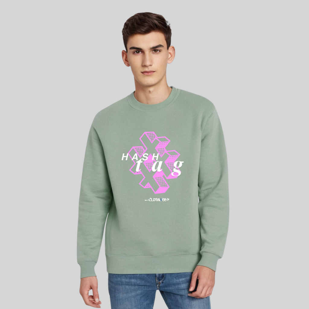 Clothivee Hashtag Vibe Crew Neck Sweatshirt