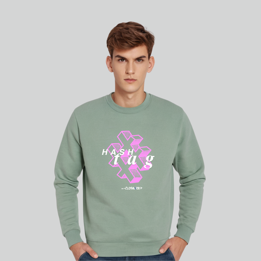 Clothivee Hashtag Vibe Crew Neck Sweatshirt