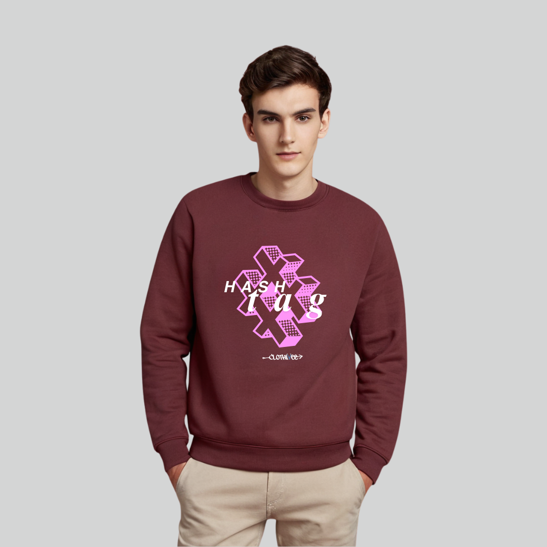 Clothivee Hashtag Vibe Crew Neck Sweatshirt
