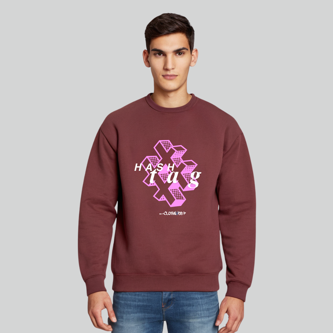 Clothivee Hashtag Vibe Crew Neck Sweatshirt