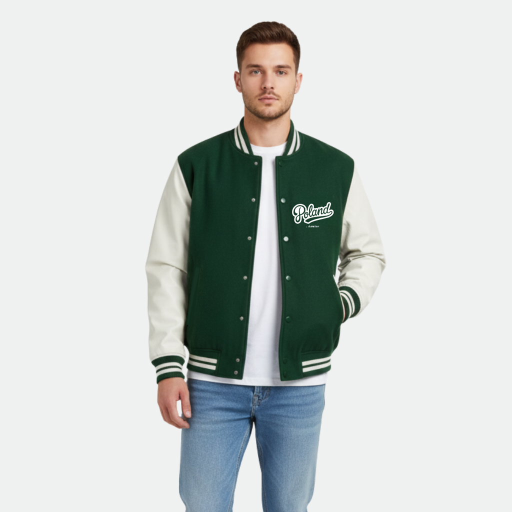 Clothivee Poland Script Varsity Jacket