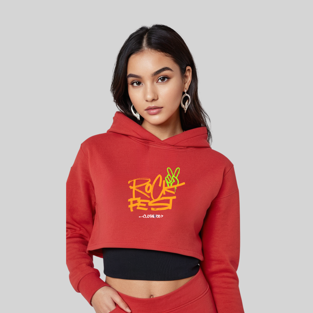 Rock Fest Women’s Crop Hoodie
