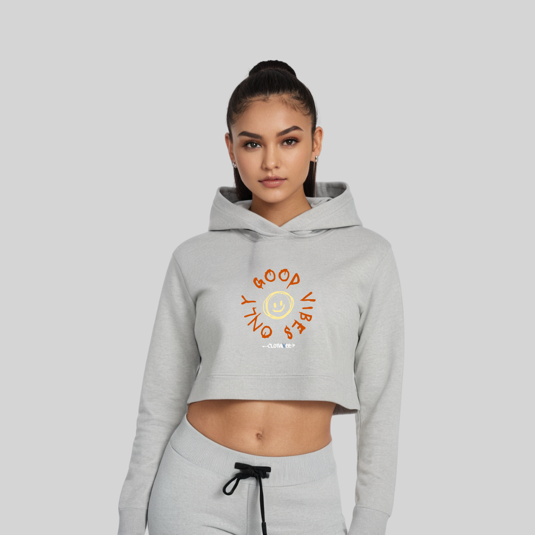 Good Vibes Only Women’s Crop Hoodie